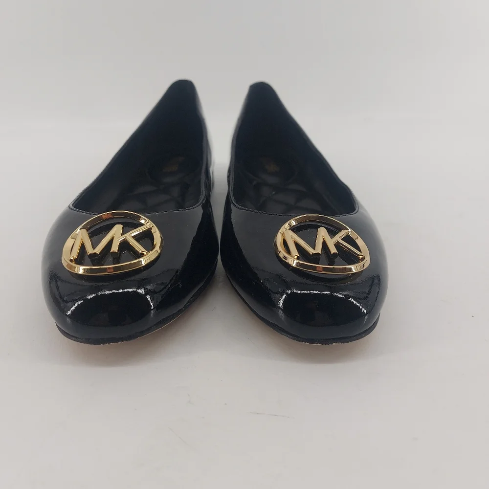 Michael Michael Kors DENA Ballet Flats Black Patent Leather Size 7.5 - Picture 6 of 9